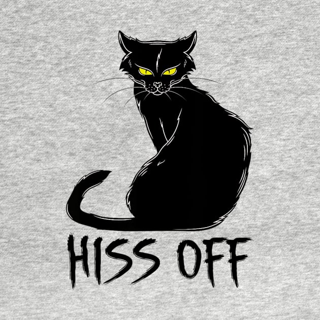 Funny Black Cat Hiss Off Meow Cat by Mega-st